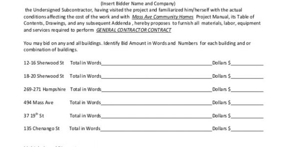 General Contractors Contract Template Sample Contractor Contract form 7 Free Documents In Pdf