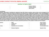 General Manager Contract Template Hotel General Manager Employment Contracts
