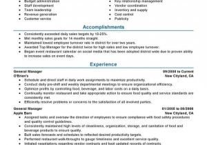 General Resume Sample Restaurant General Manager Resume Examples Free to Try