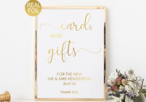 General Wedding Thank You Card Wording Cards and Gifts Wedding Sign Real Foil Various Colours and