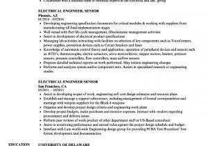 Generator Service Engineer Resume Electrical Engineer Senior Resume Samples Velvet Jobs