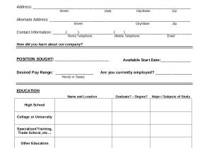 Generic Blank Resume Generic Job Application 8 Free Word Pdf Documents