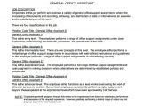 Generic Job Description Template 8 Office assistant Job Description Templates Free