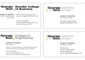 Georgia Tech Business Card Template Student Business Cards Licensing Trademarks Georgia