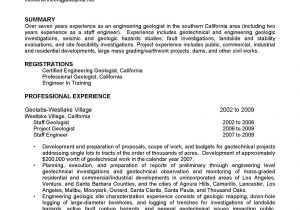 Geotechnical Engineer Resume Engineering Geologist Resume Pdf format E Database org