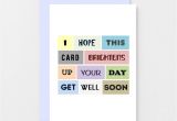 Get Well soon Card Handmade Get Well soon Card Thinking Of You Sickness Illness