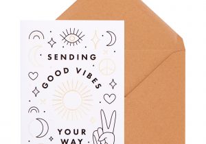 Get Well soon Diy Card A6 Greeting Card Good Vibes White Greeting Cards