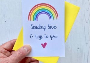 Get Well soon Love Card Sending Love and Hugs Rainbow Card