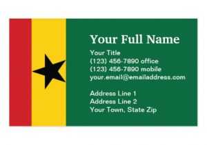 Ghana Flag Template Ghana Plain Flag Business Card Template