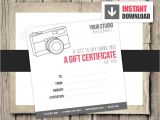 Gift Certificate Template for Photographers Gift Card Gift Certificate Template for Photographers Camera