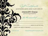 Gift Certificate Template for Photographers Gift Certificates Available Meredith Klapp Photography