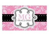 Girly Business Cards Templates Free Girly Bubble Gum Pink Paisley Calling Card Double Sided