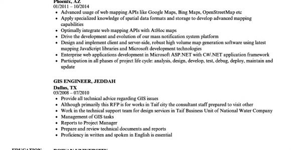 Gis Engineer Resume Gis Engineer Resume Samples Velvet Jobs