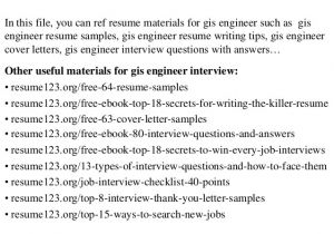 Gis Engineer Resume top 8 Gis Engineer Resume Samples
