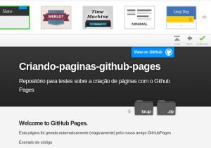 Github Pages Templates Criando Paginas Web Para Seus Repositorios Com O Github