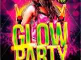 Glow In the Dark Party Flyer Template Free Glow Party Flyer Template