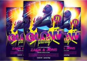 Glow Party Flyer Template Free Uv Glow Party Flyer Template Flyer Templates Creative