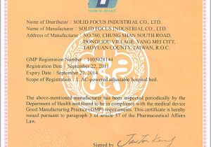 Gmp Certificate Template Certificate solid Focus Industrial Co Ltd