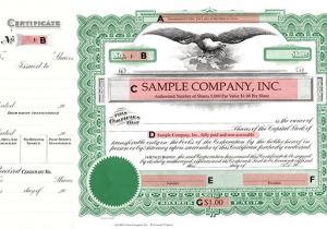 Goes Stock Certificate Template Corporate Stock Certificate form Goes 721 Certificate