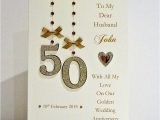 Golden Wedding Anniversary Card for Husband 50th Golden Wedding Anniversary Card Wife Husband Mum Dad