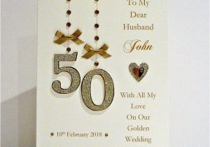 Golden Wedding Anniversary Card for Husband 50th Golden Wedding Anniversary Card Wife Husband Mum Dad