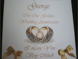 Golden Wedding Anniversary Card for Husband Golden Wedding Anniversary Personalised Card Husband Wife