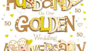 Golden Wedding Anniversary Card for Husband Husband Golden 50th Wedding Anniversary Greeting Card