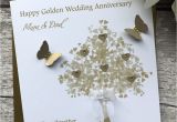 Golden Wedding Anniversary Card Mum and Dad Personalised Golden Wedding Anniversary Card 50 Years W Gold