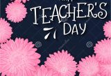 Good Lines for Teachers Day Card Photo About Vector Hand Drawn Lettering with Flowers and