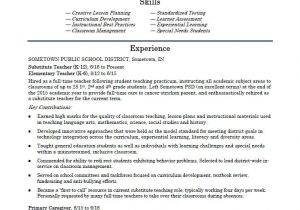 Good Resume format for Teacher Job Elementary School Teacher Resume Template Monster Com