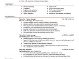 Good Resume Samples for Managers Technical Project Manager Resume Examples Free to Try