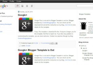 Google Blogspot Templates Google Plus Design Blogger Template