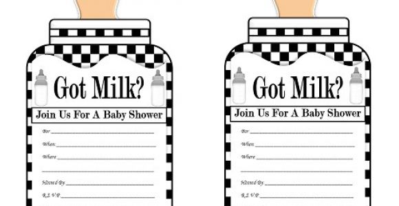 Got Milk Template Free Printable Download Black and White Invitation