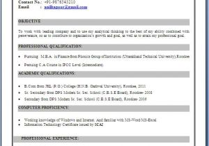 Gp Rating Fresher Resume format B E Fresher Resume format In Word Document