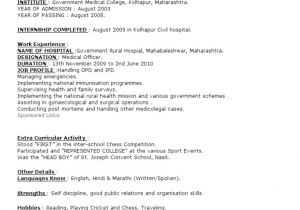 Gp Rating Fresher Resume format Mbbs Doctor Resume Cv format Cv Sample Model Example