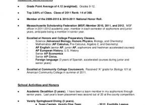 Grade 12 Student Resume Student Resume format A