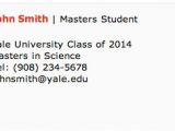 Graduate Student Email Signature Template Masters Student