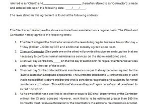 Grass Cutting Contract Template 7 Lawn Service Contract Templates Free Word Pdf