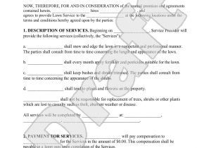 Grass Cutting Contract Template Sample Lawn Service Contract form Template Laurette