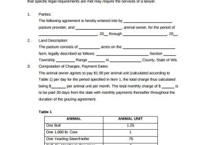Grazing Contract Template Sample Pasture Lease Agreement Templates 8 Free