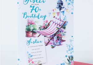Greeting Birthday Card for Sister 70th Birthday Card Sister Deck Chair