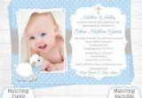 Greeting Card Baby Boy Born Lamb Baptism Invitation Boy First 1st Birthday Christening