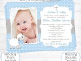 Greeting Card Baby Boy Born Lamb Baptism Invitation Boy First 1st Birthday Christening