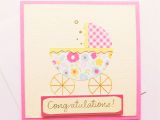 Greeting Card Baby Girl Born New Baby Congratulations Card Handmade Baby Girl Welcome
