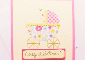Greeting Card Baby Girl Born New Baby Congratulations Card Handmade Baby Girl Welcome
