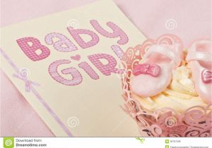 Greeting Card Baby Girl Born New Born Baby Girl Celebration Stock Photo Image Of Copy