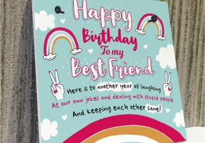 Greeting Card Birthday for Best Friend Bestfriend Sign Friendship Gift Funny Birthday Card Novelty Gift