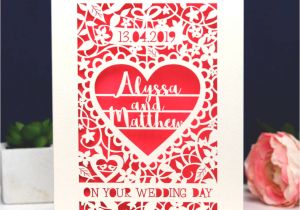 Greeting Card Companies New Zealand Personalised Papercut On Your Wedding Day Card