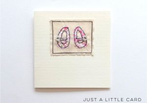Greeting Card Delivery New Zealand Machine Stitched Greeting Card Blank Inside Pink Shoes New Baby Girl Card Just A Little Card