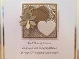 Greeting Card for Anniversary Handmade Details About Elegant Handmade Personalised Golden 50th